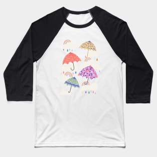 Spring Rain on Pink Baseball T-Shirt